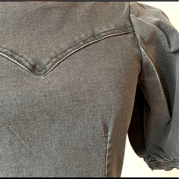 H&M black denim dress. Size small - Picture 3 of 4